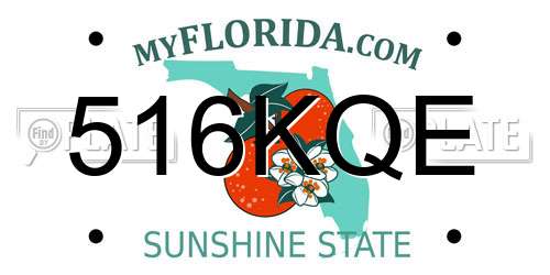 516KQE Florida License Plate