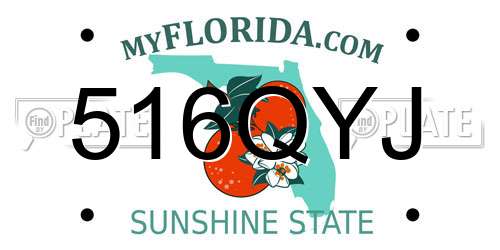 516QYJ Florida License Plate