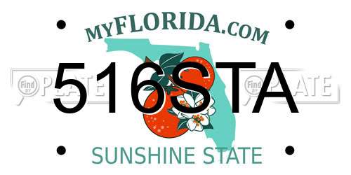 516STA Florida License Plate