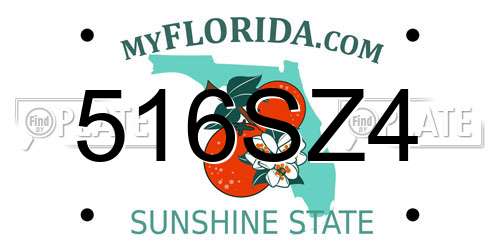 516SZ4 Florida License Plate