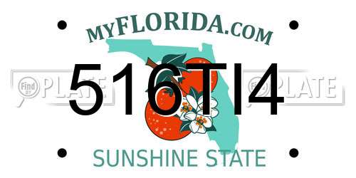 516TI4 Florida License Plate