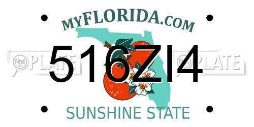 516ZI4 Florida License Plate