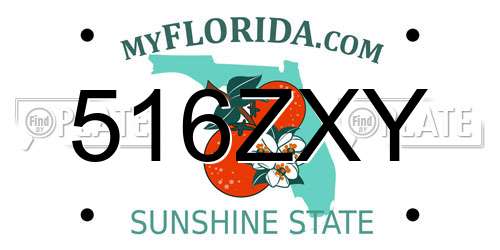 516ZXY Florida License Plate