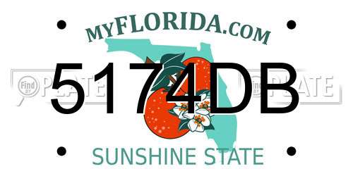 5174DB Florida License Plate