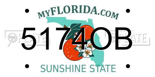 5174OB Florida License Plate