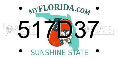 517D37 Florida License Plate