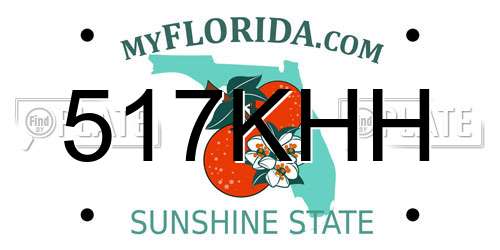 517KHH Florida License Plate