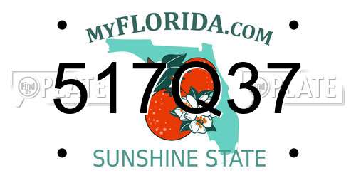 517Q37 Florida License Plate