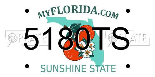 5180TS Florida License Plate