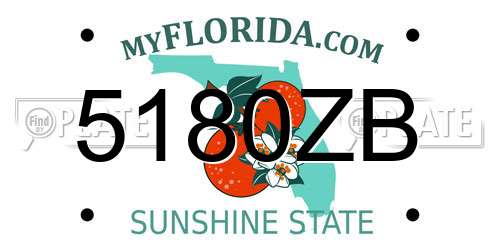 5180ZB Florida License Plate