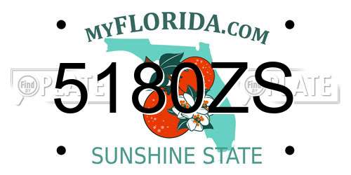 5180ZS Florida License Plate