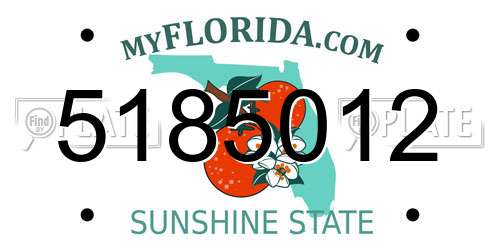 5185012 Florida License Plate