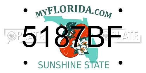 5187BF Florida License Plate