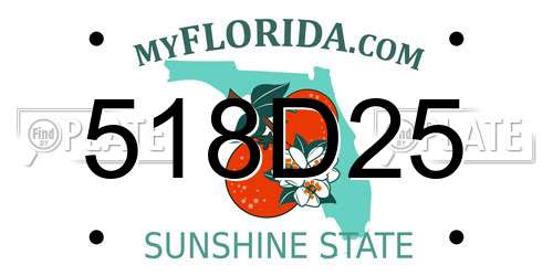 518D25 Florida License Plate