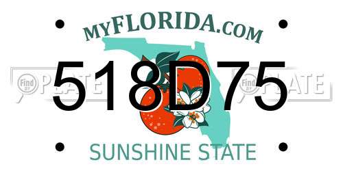 518D75 Florida License Plate