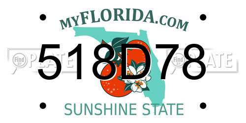 518D78 Florida License Plate