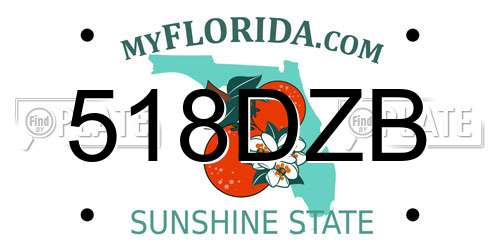 518DZB Florida License Plate