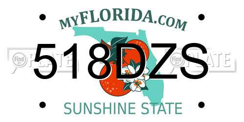 518DZS Florida License Plate