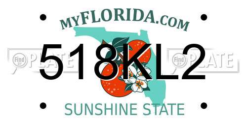 518KL2 Florida License Plate