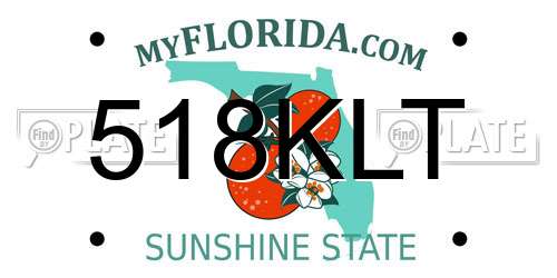 518KLT Florida License Plate