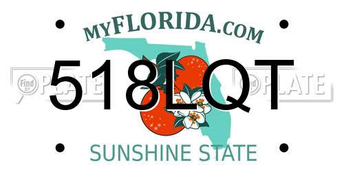 518LQT Florida License Plate
