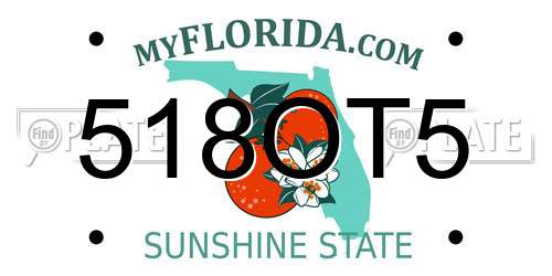 518OT5 Florida License Plate