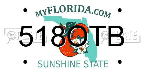 518OTB Florida License Plate