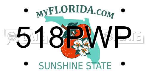 518PWP Florida License Plate