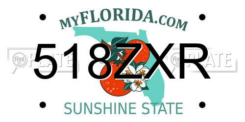 518ZXR Florida License Plate