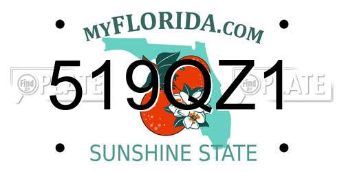 519QZ1 Florida License Plate