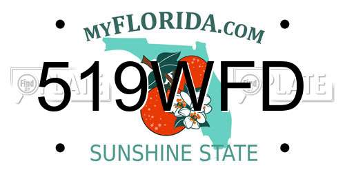 519WFD Florida License Plate