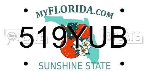 519YUB Florida License Plate