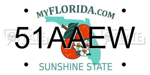 51AAEW Florida License Plate