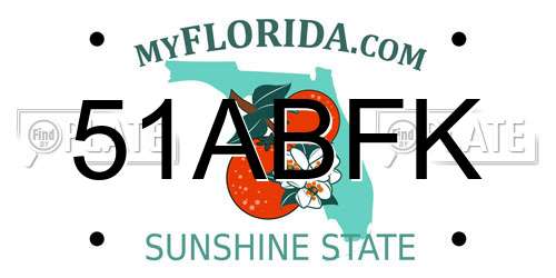 51ABFK Florida License Plate