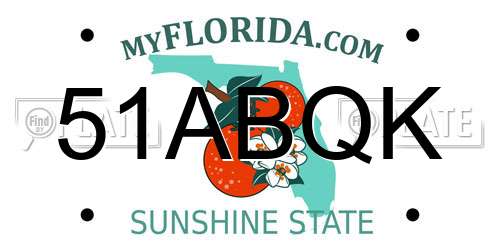 51ABQK Florida License Plate