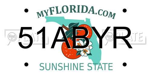 51ABYR Florida License Plate