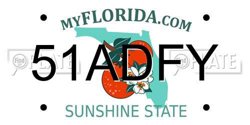 51ADFY Florida License Plate