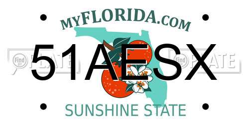 51AESX Florida License Plate