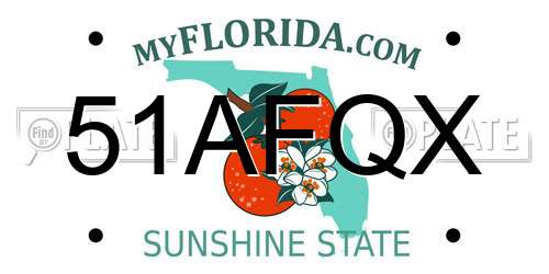 51AFQX Florida License Plate