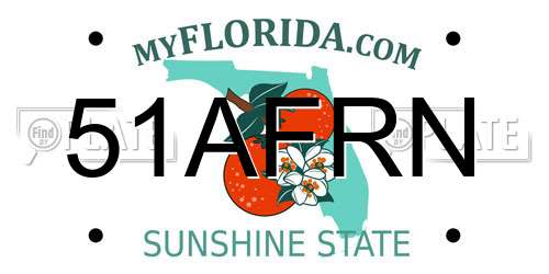 51AFRN Florida License Plate