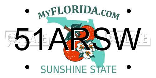 51ARSW Florida License Plate