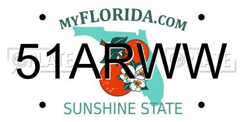 51ARWW Florida License Plate