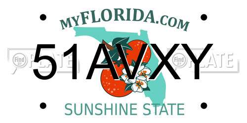 51AVXY Florida License Plate