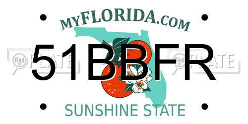 51BBFR Florida License Plate