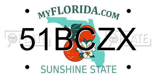 51BCZX Florida License Plate