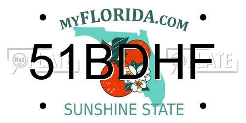 51BDHF Florida License Plate