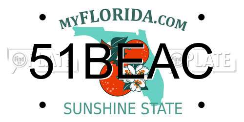 51BEAC Florida License Plate