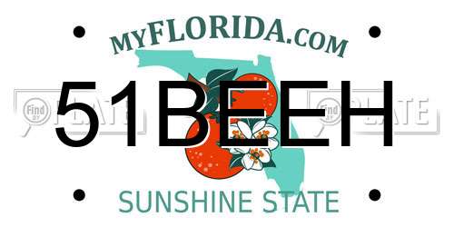 51BEEH Florida License Plate