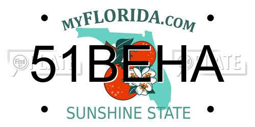 51BEHA Florida License Plate