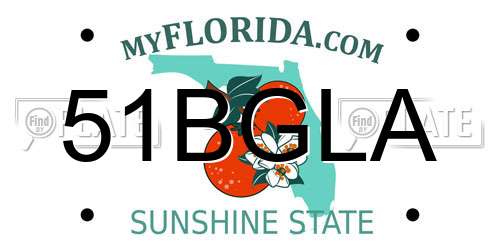 51BGLA Florida License Plate